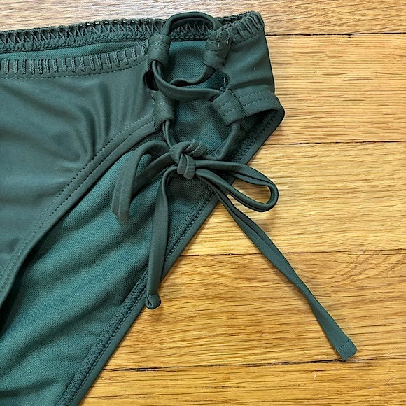 NWT Target Xhilaration Olive Keyhole Side Tie String Bikini Swim Bottoms - Picture 5 of 13